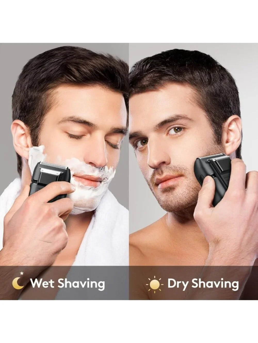 Men's Electric Razor - Foil Shaver, Wet/Dry, 150-Min Runtime, Waterproof, LED